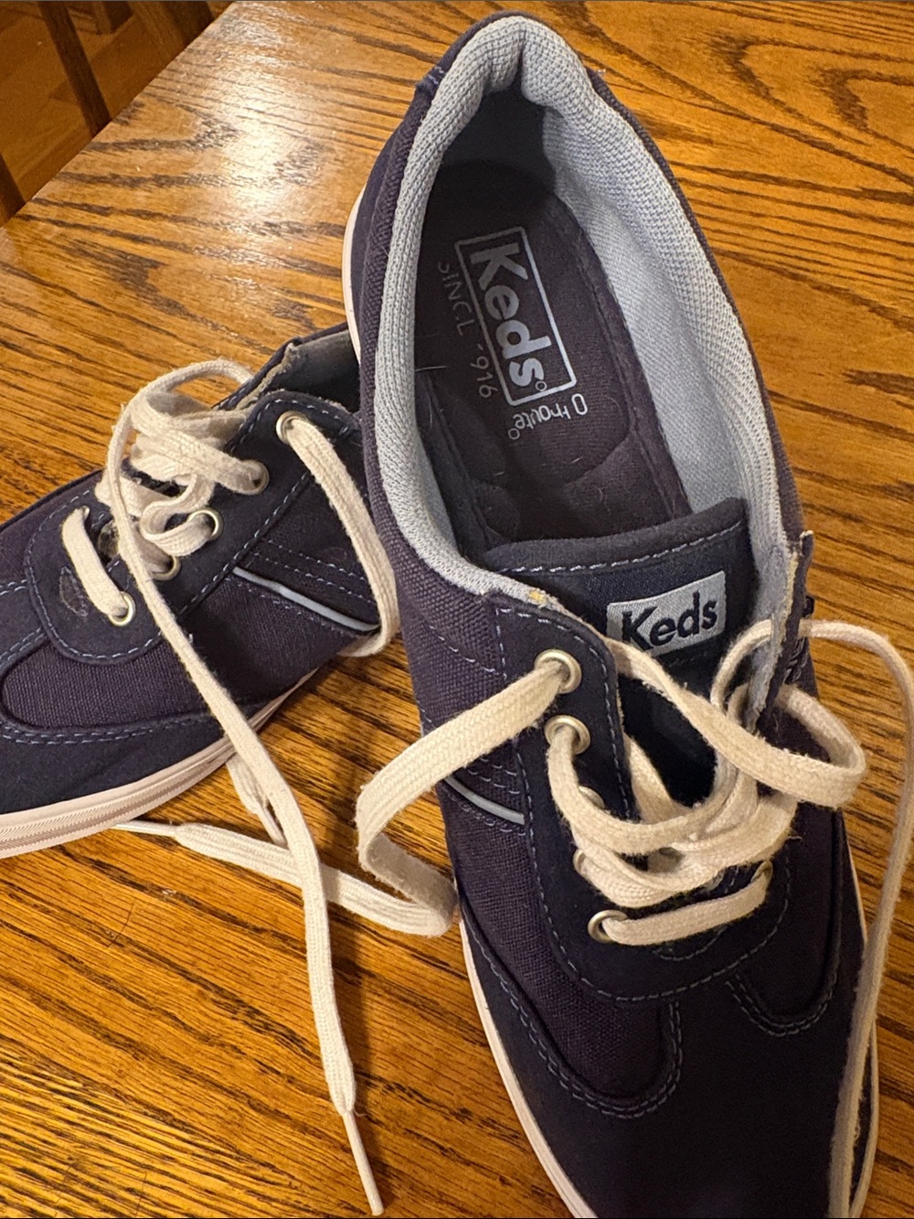 Keds Kids Navy and White Canvas Lace-Up Sneakers
